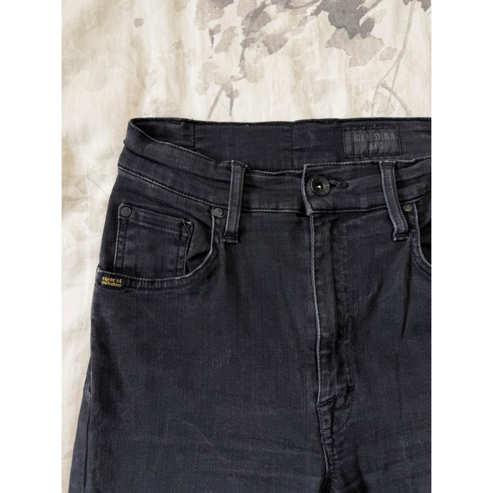 Tiger of Sweden Kelly Skinny Jeans Black Faux Leather Panel Denim